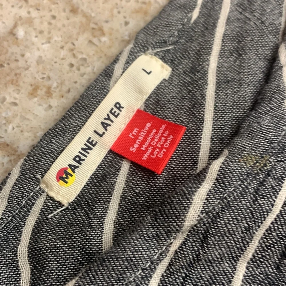 NWOT Marine Layer Corinne Maxi Dress in Black and White Stripe V-Neck Size Large - Picture 3 of 9